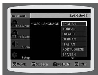 SAMSUNG HT-DS1000 - button to select the desired language and then press ENTER button. - 3