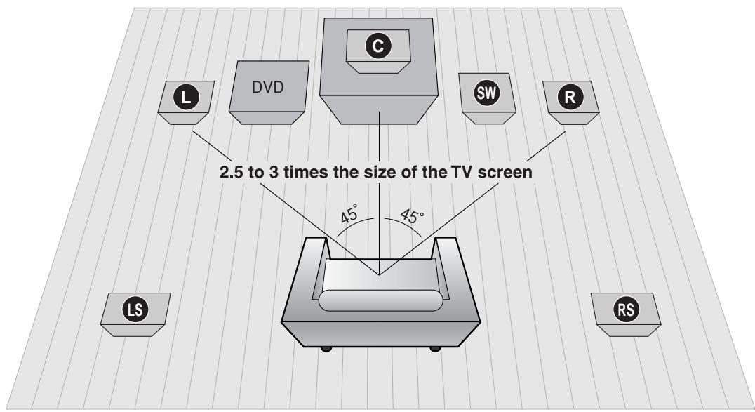 SAMSUNG HT-DS1000 - Connecting the Speakers - 1