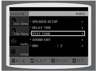 SAMSUNG HT-DS630T - Setting the Test Tone - 3