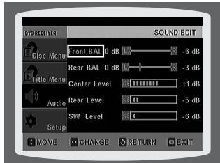 SAMSUNG HT-DS630T - Method 1 When adjusting the audio quality using the setup screen - 4