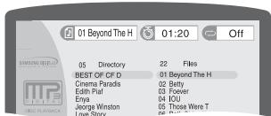 SAMSUNG HT-DS650 - Press the OPEN/CLOSE button to open the disc tray, and then load the MP3 disc. - 1