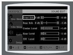 SAMSUNG HT-P1200 - When adjusting the audio quality using the setup screen - 4