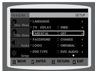 SAMSUNG HTQ40T-XAC - Setting Parental Controls (Rating Level) - 4