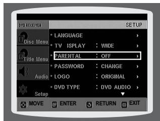 SAMSUNG HTQ45T-XAC - Setting Parental Controls (Rating Level) - 6