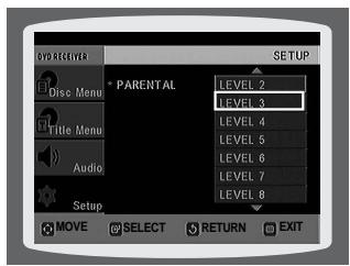 SAMSUNG HTTQ85T-XAC - Setting Parental Controls (Rating Level) - 5