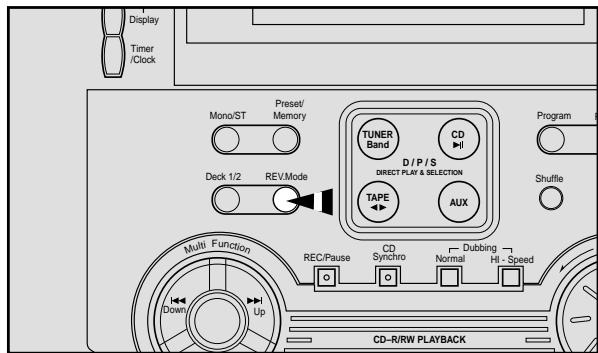 SAMSUNG MAX-ZL65 - Selecting the Cassette Playback Mode (Deck 2 Only) - 1
