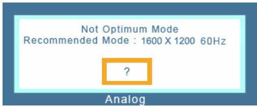 Not Optimum Mode Recommended Mode : 1600 X 1200 60Hz ? Analog