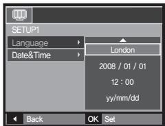 SAMSUNG I8 - Setting up the date, time and date type - 1