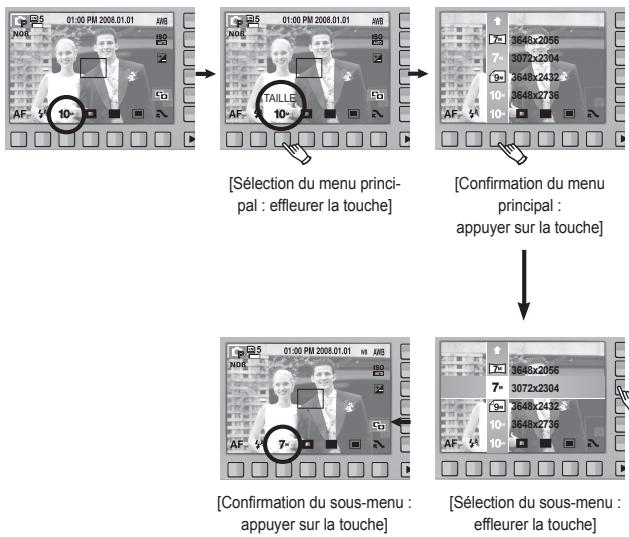SAMSUNG SASMUNG NV24 HD - Lorsque vous utilisez l'appareil photo pour la première fois : Touche intelligente - 1