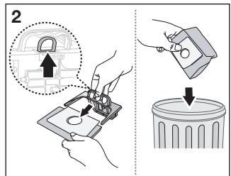 SAMSUNG SC-61E0, SC6780 - CHANGING THE DUST BAG - 2