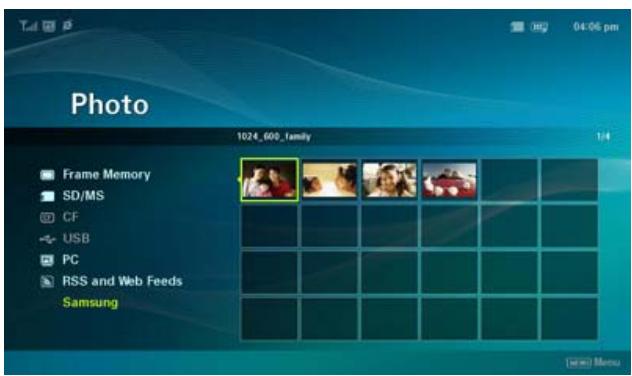 SAMSUNG SPF-105V - The menu displayed when selecting a thumbnail (PC, RSS). - 1