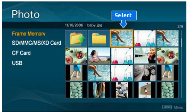 SAMSUNG SPF-83H - When Thumbnail list is selected - 1