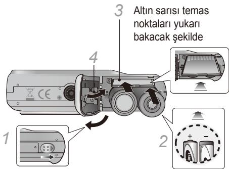 SAMSUNG ES15-SILVER - Pili ve hafıza kartını takma - 1