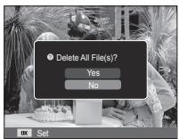 Delete All File(s)? Yes No OK Set