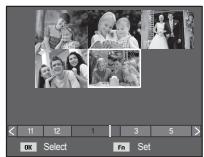 Screenshot of a photo editing interface showing multiple wedding photos and UI controls for selection and set operations.