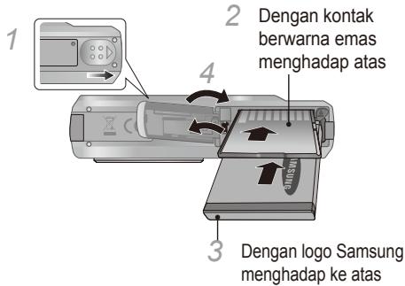 SAMSUNG ES55-GREY - Memasukkan baterai dan kartu memori - 2