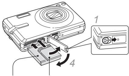 SAMSUNG IT100 SILVER - Insertion de la batterie et de la carte mémoire - 1