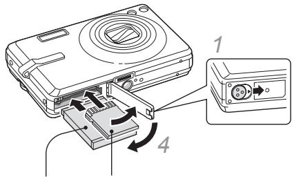 SAMSUNG IT100 SILVER - Inserting the battery and memory card - 1