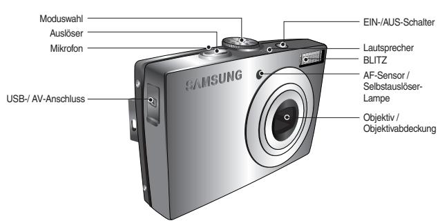 SAMSUNG L100-BLACK - Identifikation der Funktionen / Lieferumfang der Kamera - 1