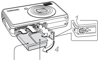 SAMSUNG PL50-SILVER - 插入電池和記憶卡 - 1
