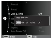 SAMSUNG PL57 - Setting up the Date / Time / Date type - 1