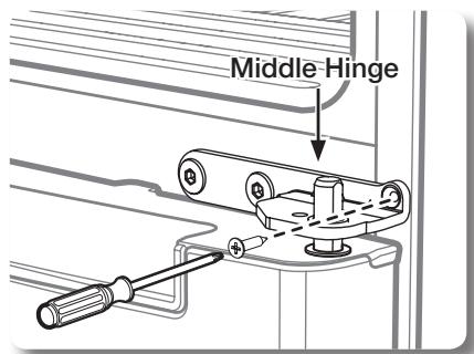 SAMSUNG RB194ACRS - Removal of the freezer door (SWING TYPE - RB214,RB194) - 2