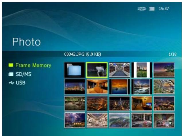 SAMSUNG SPF-76H - The menu displayed when selecting a thumbnail - 1