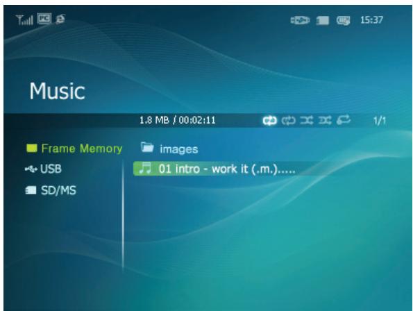 SAMSUNG SPF-85V - The menu displayed when selecting a list. - 1