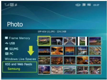 SAMSUNG SPF-85V - Checking the Photos from RSS on Your Digital Photo Frame - 1