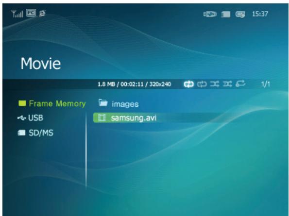 SAMSUNG SPF-85V - The menu displayed when selecting a list. - 1
