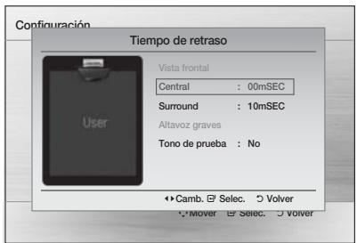 SAMSUNG HT-D455 - Configuración del tiempo de demora de los altavoces - 1