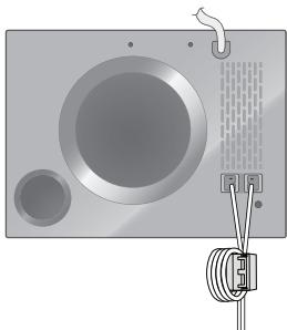SAMSUNG HT-D7100 - Ligar o núcleo de ferrite toroidal ao cabo da coluna - 1