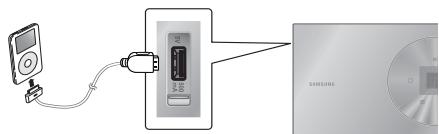 SAMSUNG HT-D7200B - Conexión de un iPod/iPhone utilizing el cable USB - 1