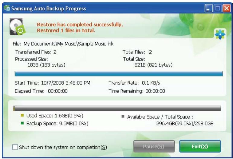 SAMSUNG HX-MT050DA - Restoring Backup Data - 5