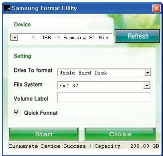 SAMSUNG HX-MT050DA - Figure 34. FAT format utility - 1