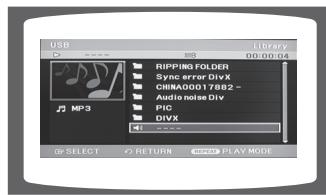 SAMSUNG MM-D430D - Press the FUNC. button on the main set or the PORT button on the remote control to select the USB mode. - 1