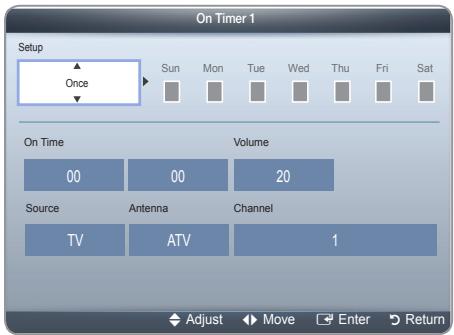 SAMSUNG T20A350 - Setting the On / Off Timer - 1