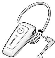 SAMSUNG WEP250 - Carregando a bateria do fone de ouvido - 1