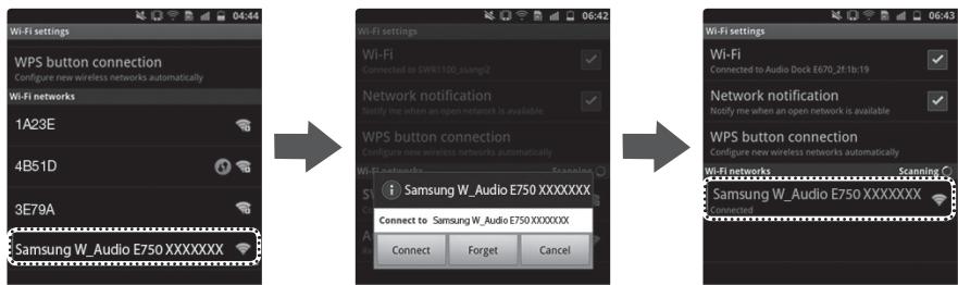 SAMSUNG DA-E750 - Connexion du lecteur audio sans fil avec station d'accueil à l'aide d'un WPS PIN - 1