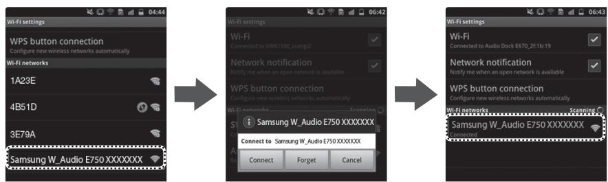 SAMSUNG DA-E750 - Connexion du lecteur audio sans fil avec station d'accueil via une connexion JBC (jukebox connect) - 1