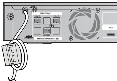 SAMSUNG HT-C5800 - Colocacion del nucleo de ferrita toroidal en el cable de alimentacion de la unidad principal - 1
