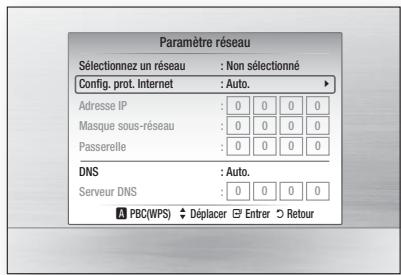 SAMSUNG HT-C5800 - Configuration de la connexion au réseau sans fil - recherche automatique du réseau - 1