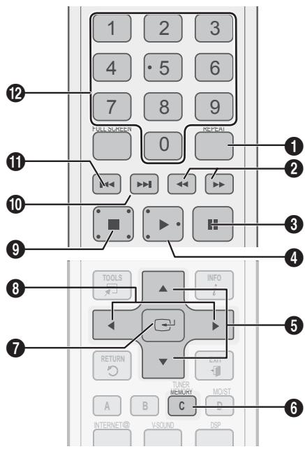 SAMSUNG HT-C5800 - Botoes do Controlo Remotoutilizados para Reproduzir Música - 1