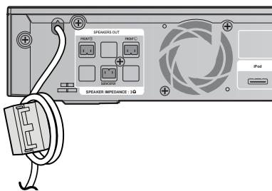 SAMSUNG HT-C5800 - Ligar o núcleo de ferrite toroidal ao cabo de alimentacao da unidade principal - 1
