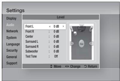 SAMSUNG HT-D5330 - Adjusting Front /Center/Surround/Subwoofer Speaker Level - 1