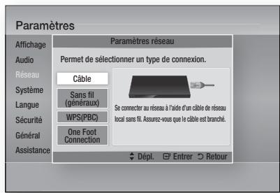 SAMSUNG HT-D5330 - Configuration d'une connexion câblée - auto - 1