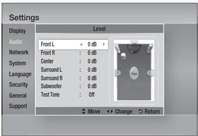 SAMSUNG HT-D5350 - Adjusting Front /Center/Surround/Subwoofer Speaker Level - 1