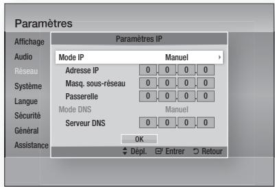 SAMSUNG HT-D5350 - Configuration de la connexion réseau sans fil - Manuelle - 1