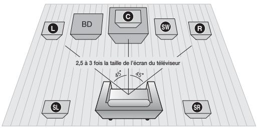 SAMSUNG HT-D5350 - Connexion des enceintes - 1