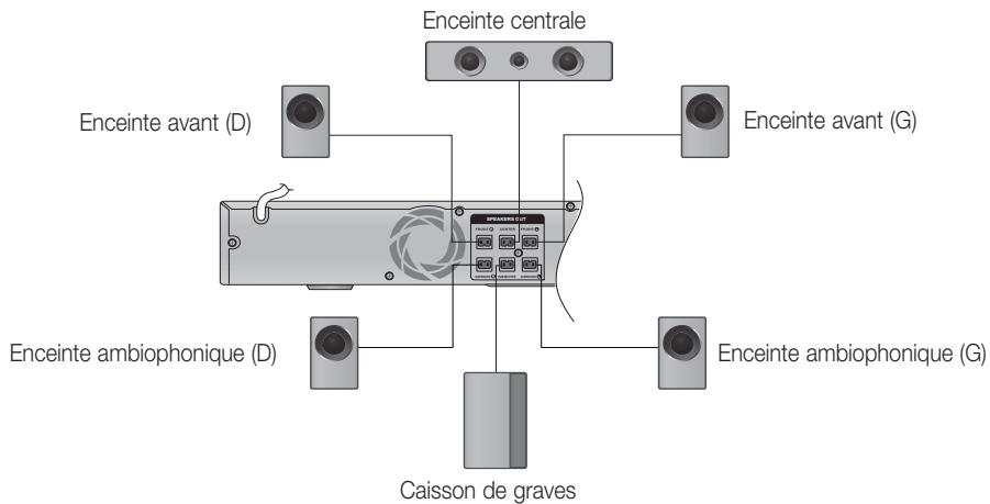 SAMSUNG HT-D555 - Connexion des enceintes - 2